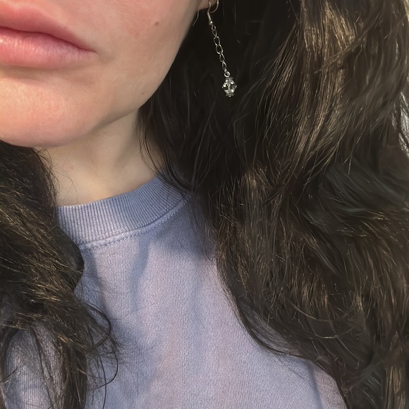 NEW:Elegant Ladies Natural Healing Crystal Quartz Facets Diamonds Silver Earring - Picture 10 of 16